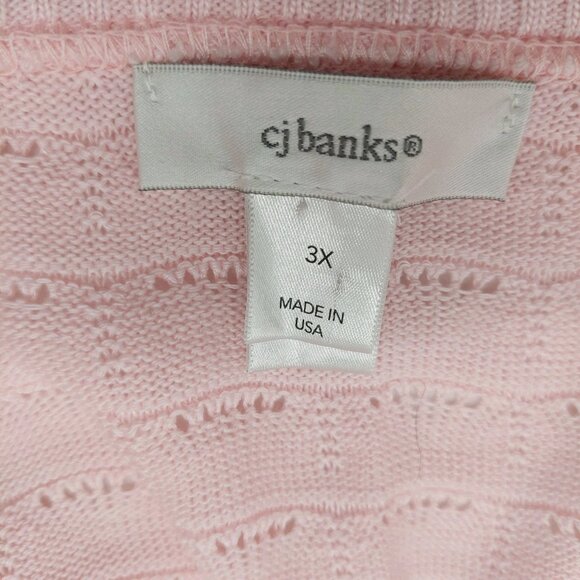 Christopher Banks Ladies Open Front Cardigan Size 3X Short Sleeve Loose Knit - Picture 3 of 7